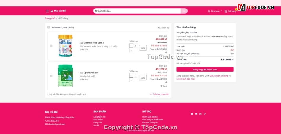 mẹ và bé,code laravel,code bán hàng,thương mại điện tử,Source Java Web Bán Hàng,code php giao diện đẹp